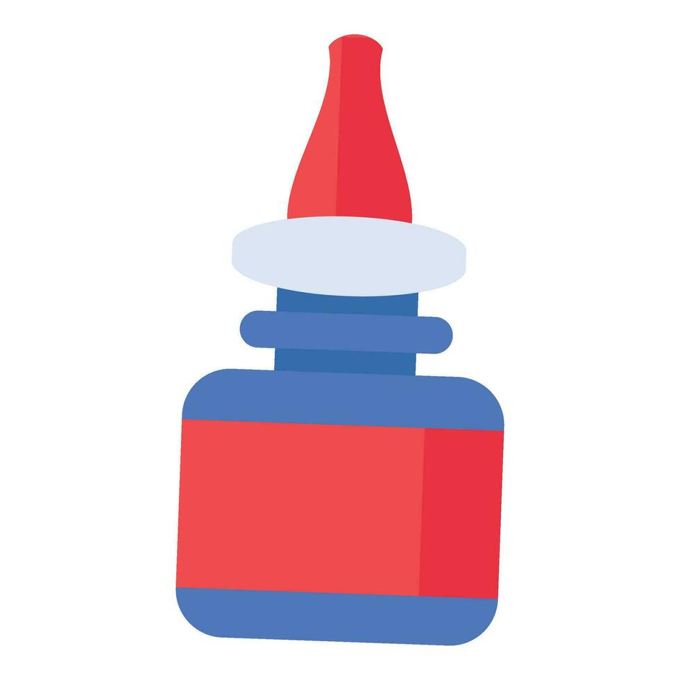 Flat Hazardous Waste Tube Of Office Glue Icon vector