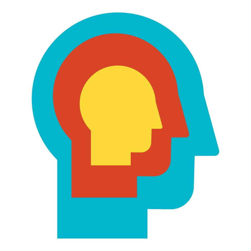 Human Head Side View Business Process Flat Icon vector