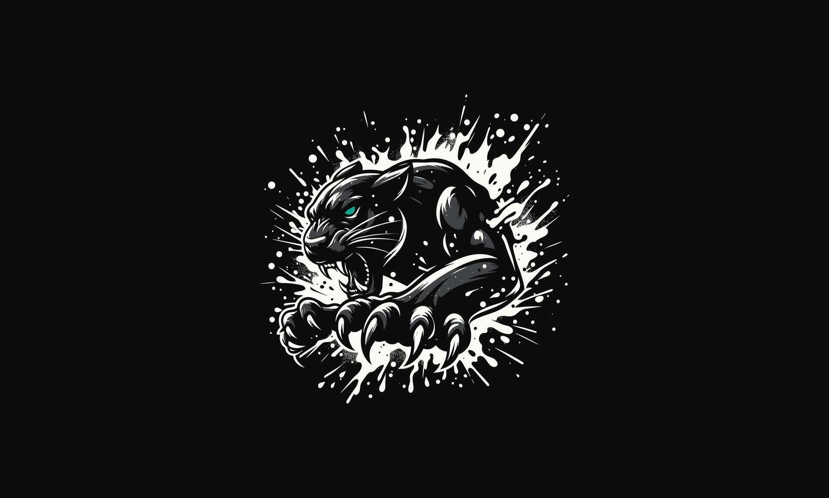 panther angry splash vector illustration artwork design