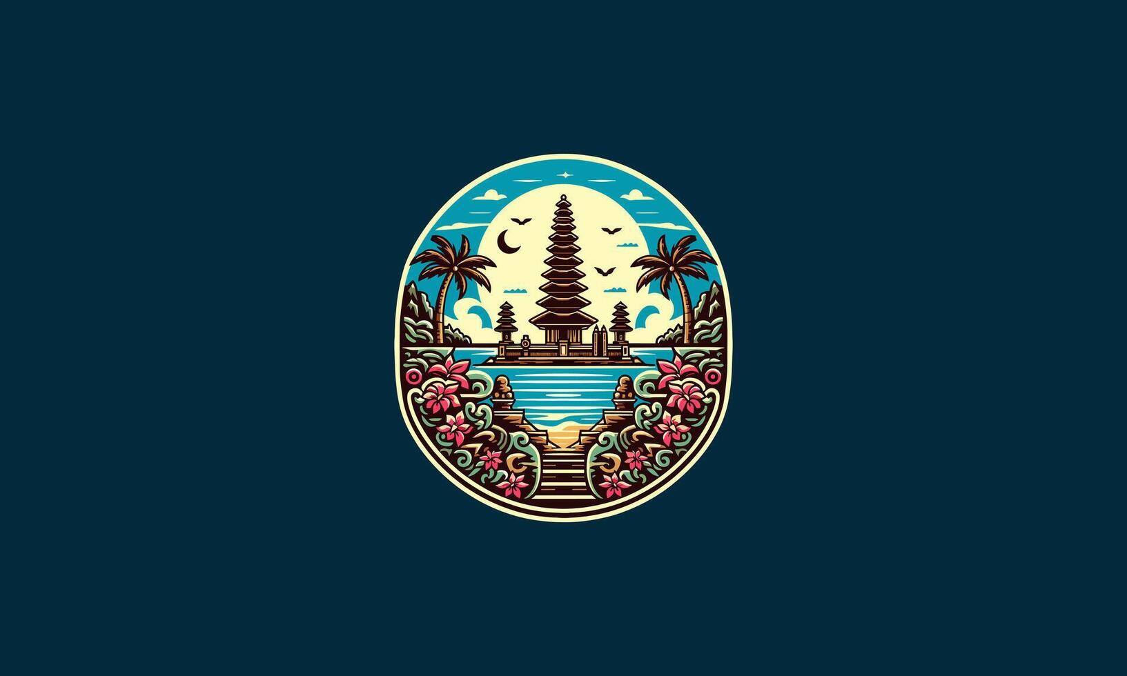 bali island vector illustration flat design