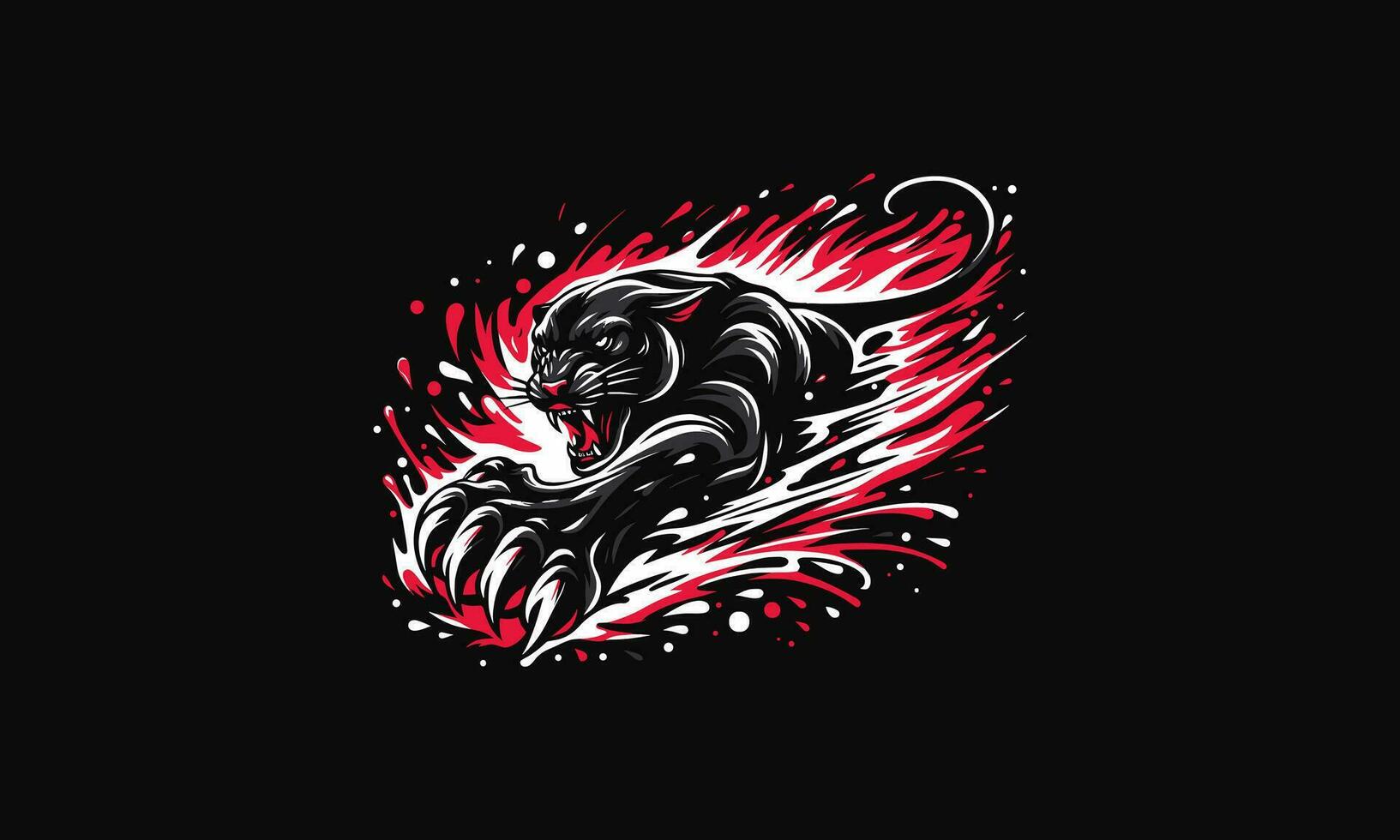 panther angry splash vector illustration artwork design