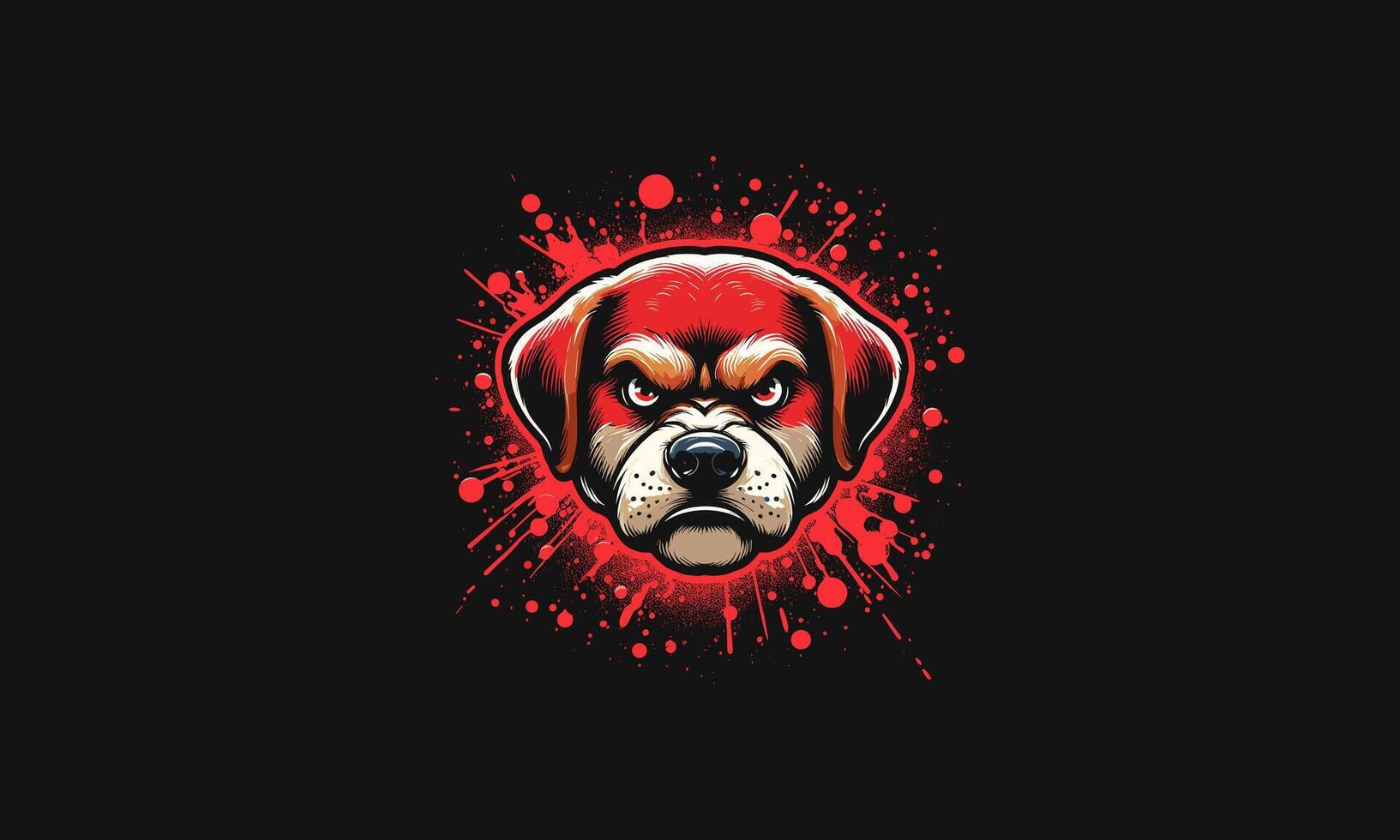 head dog angry splash vector illustration design
