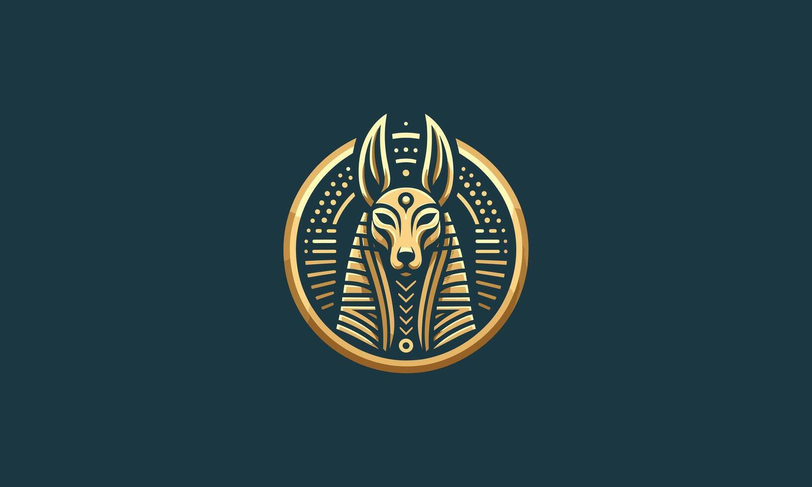 cabeza anubis vector ilustración logo plano diseño