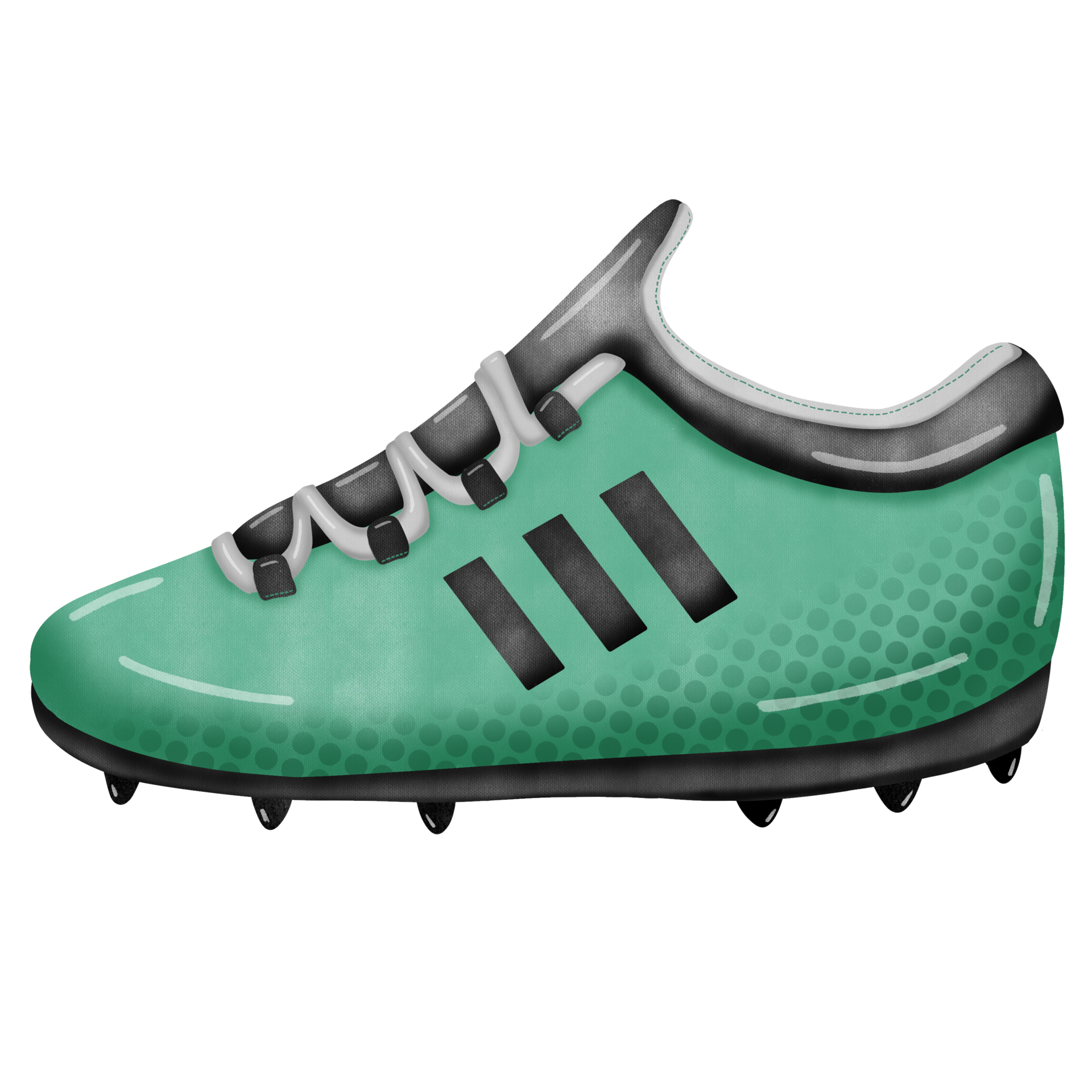 a green football shoe with black stripes on the side 35608158 PNG