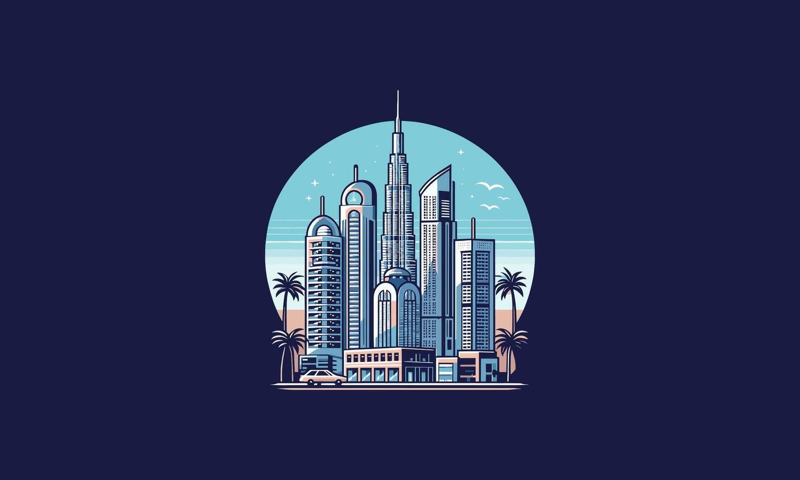 building on dubai vector illustration flat design