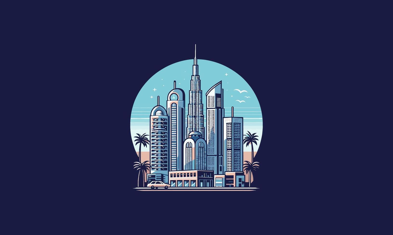 edificio en dubai vector ilustración plano diseño