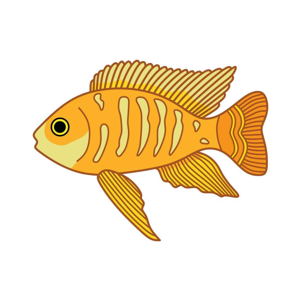 Cartoon Vector illustration african cichlids fish icon Isolated on White Background