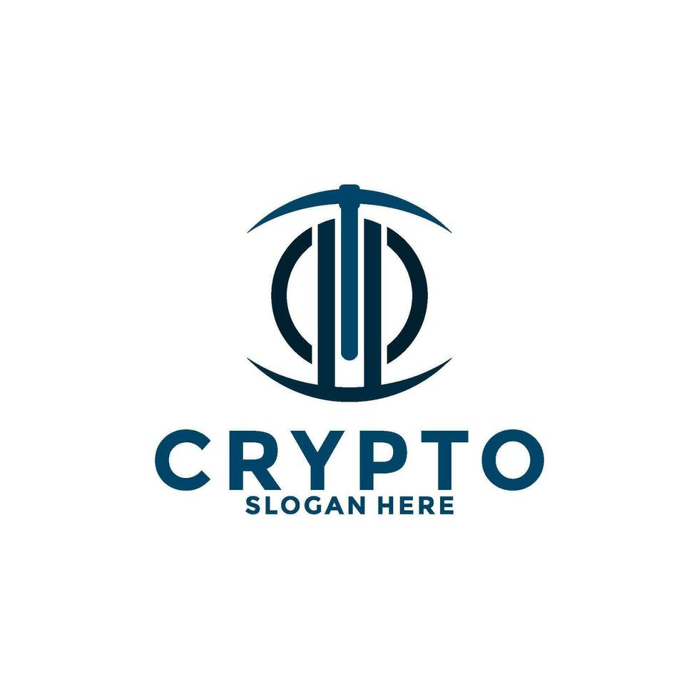 Mining logo vector, Crypto Currency logo design template vector