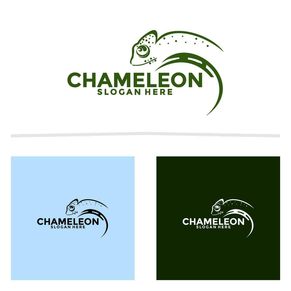 Chameleon logo vector design template