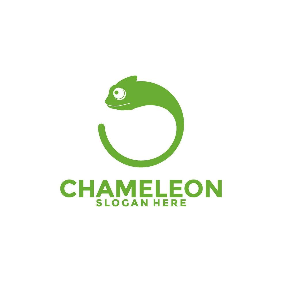 camaleón logo vector diseño modelo