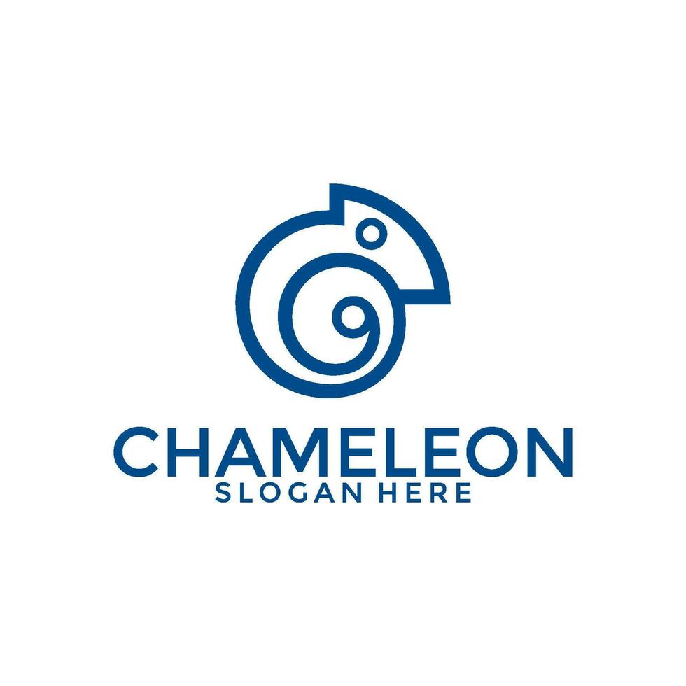 Chameleon logo vector, Abstract line Chameleon logo design template vector