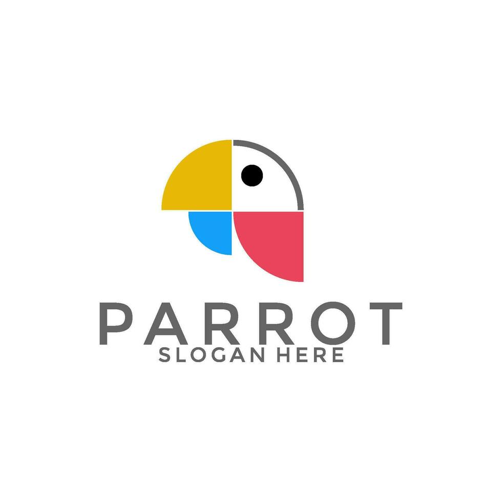 Creative Parrot logo vector, Colorful Bird logo design template vector