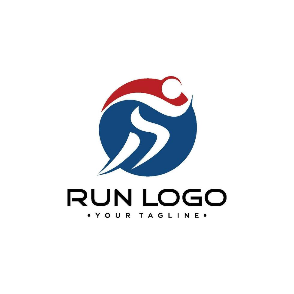 Run logo template. Sport logotype template, sports club, running club and fitness vector logo design template