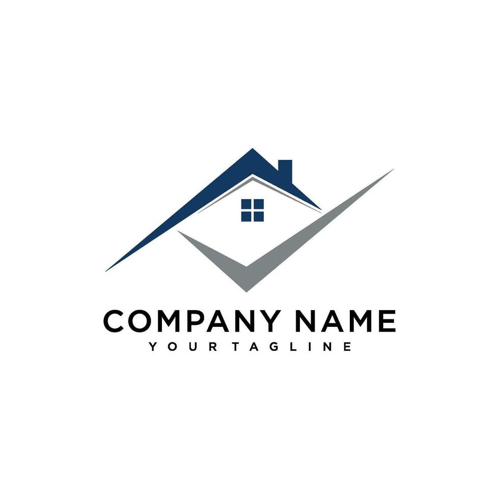 Real estate building logo - modern and simple design vector
