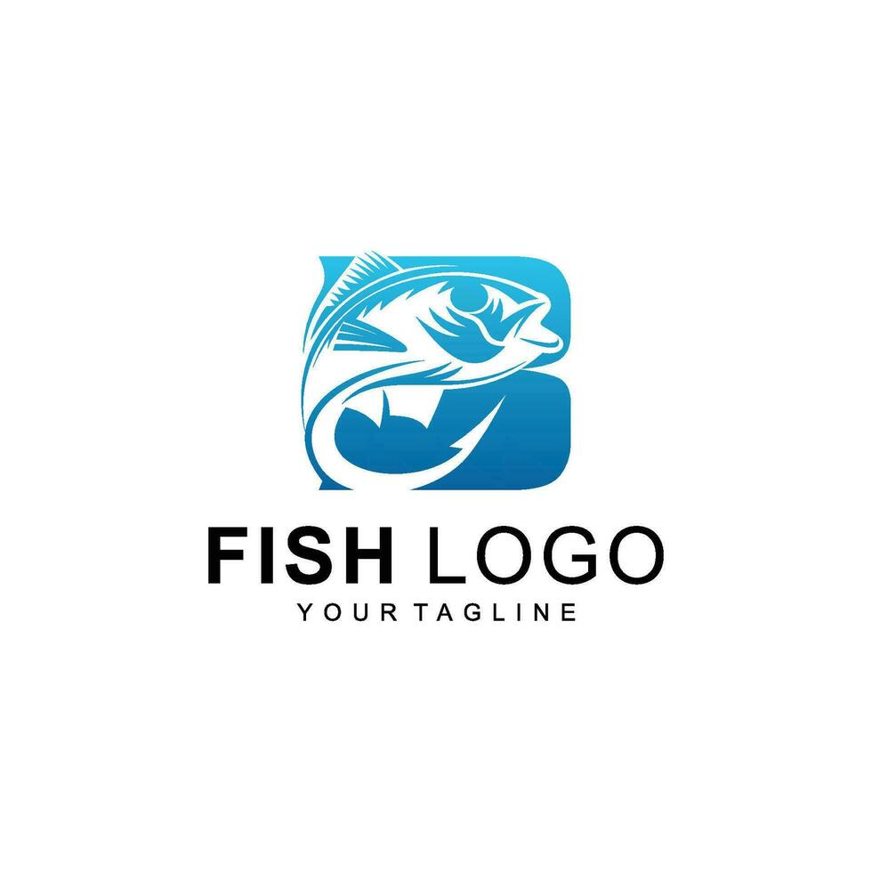 Fish logo template. Creative vector symbol