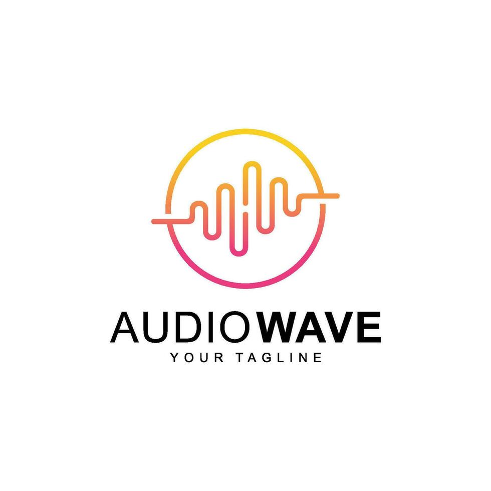 Audio wave logo concept, Multimedia Technology themed, Abstract Shape vector