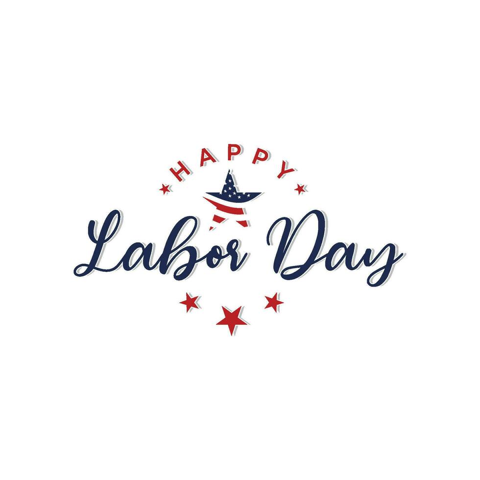 Happy Labor Day Text, Vector Illustration