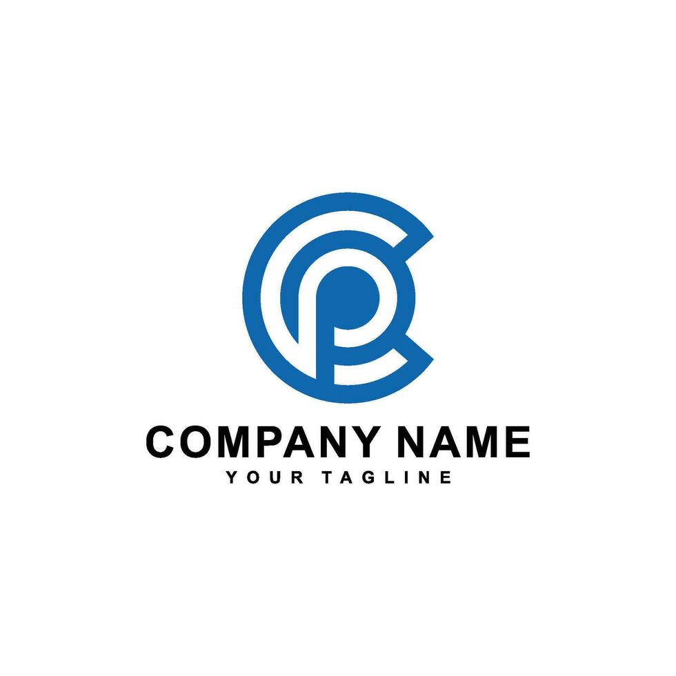 CP or PC letter template logo design vector
