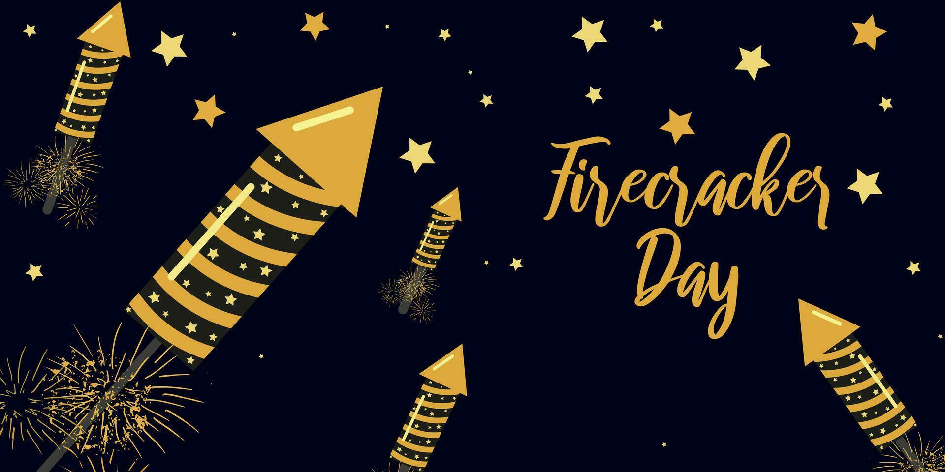 The day of launching firecrackers and fireworks. vector