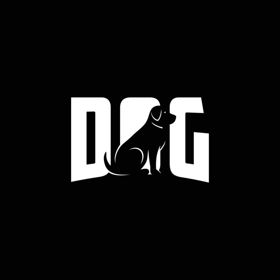 DOG Letter Logo Design Template, isolated on a black background vector