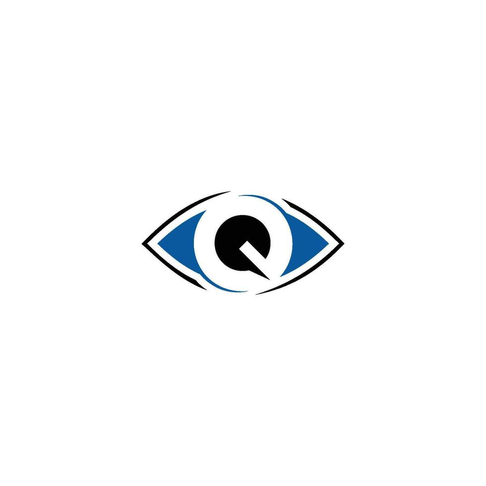 Letter Q with eye icon logo design template elements vector