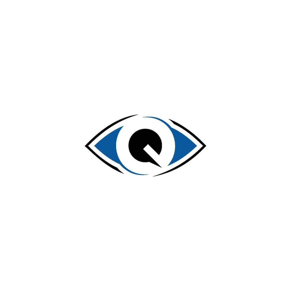 letra q con ojo icono logo diseño modelo elementos vector