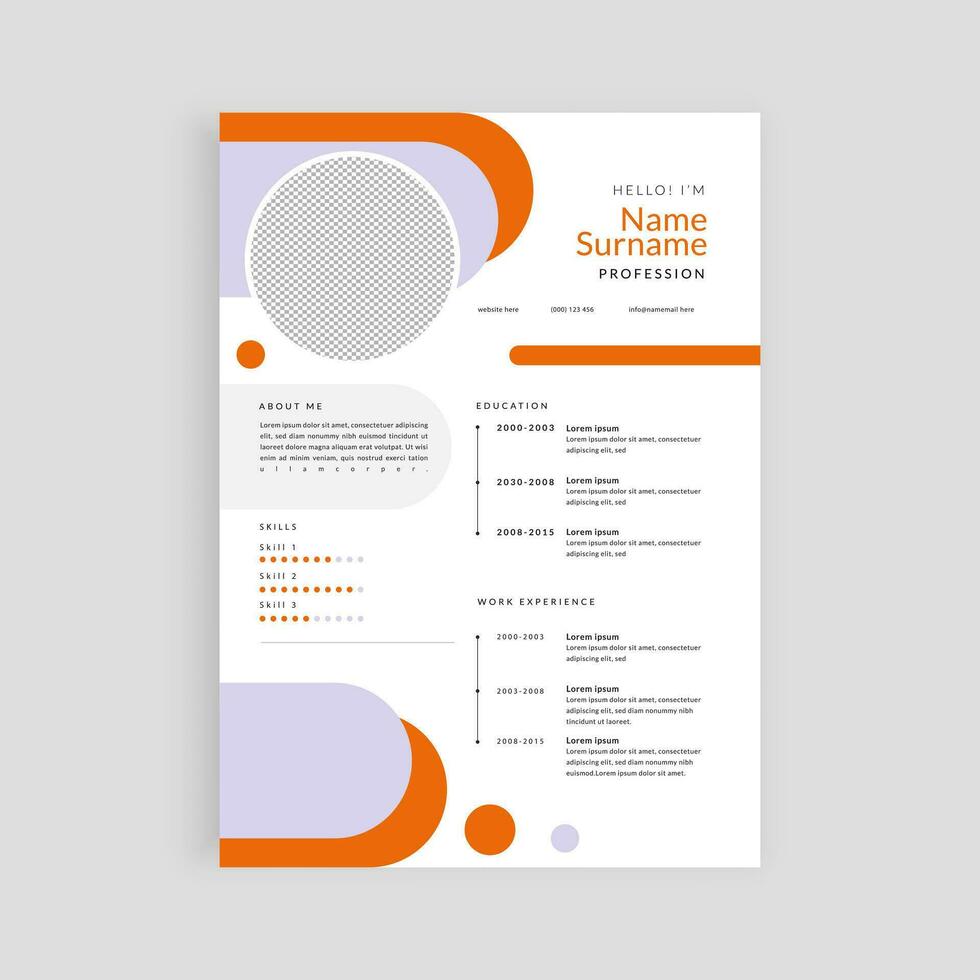 vector minimal orange CV design