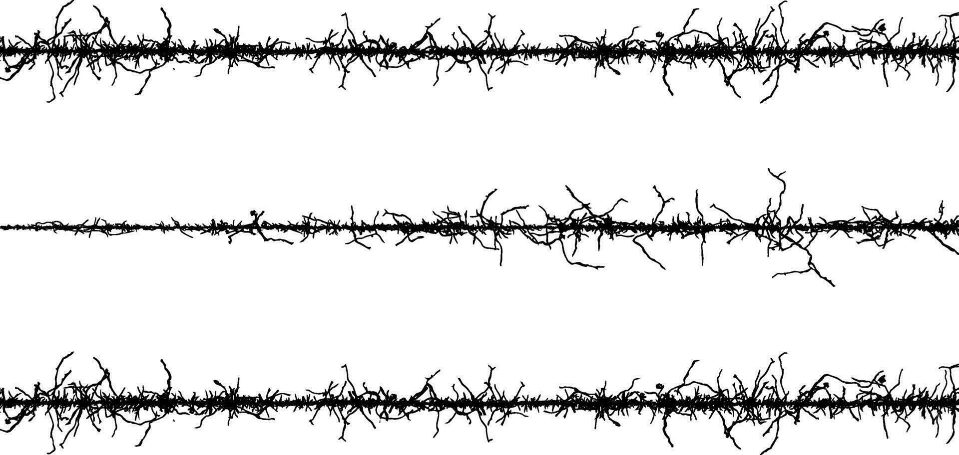 a set of wire fence fence wire grass black and white vector branches, a black and white vector of a line of grass