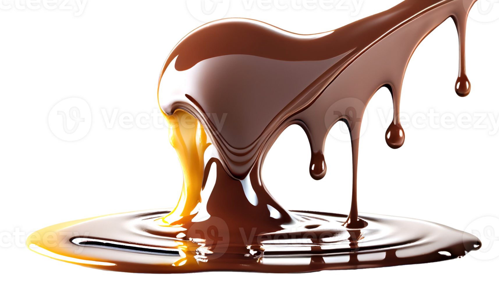 AI generated Spoon with melted chocolate on transparent background, created with generative AI technology png