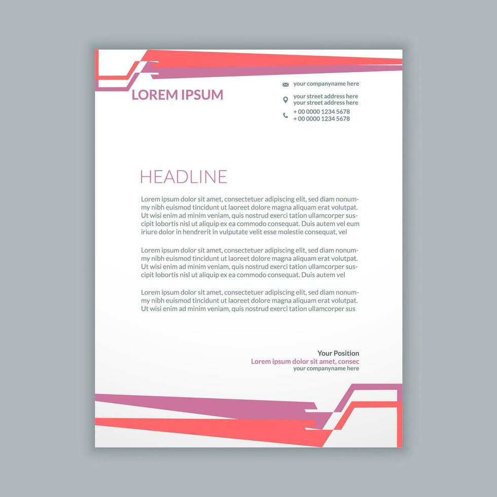 corporate minimal letterhead design vector