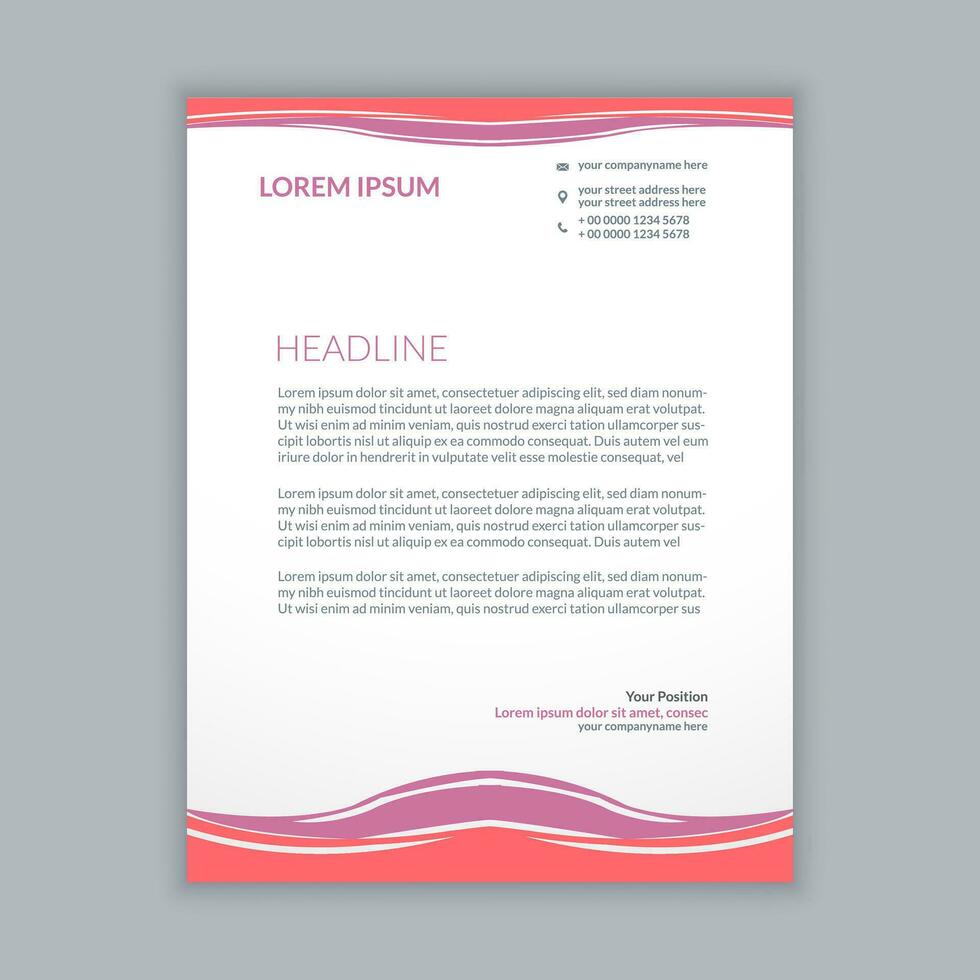 corporate minimal letterhead design vector