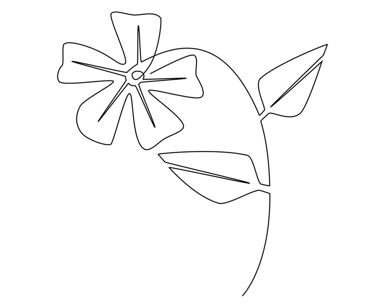 continuo uno sencillo soltero resumen línea dibujo flor icono. lineal estilizado. vector