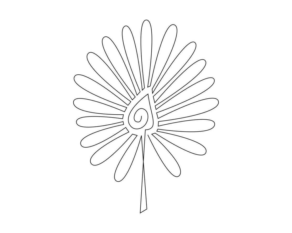 continuo uno sencillo soltero resumen línea dibujo de un flor icono en silueta en un blanco antecedentes. lineal estilizado. vector