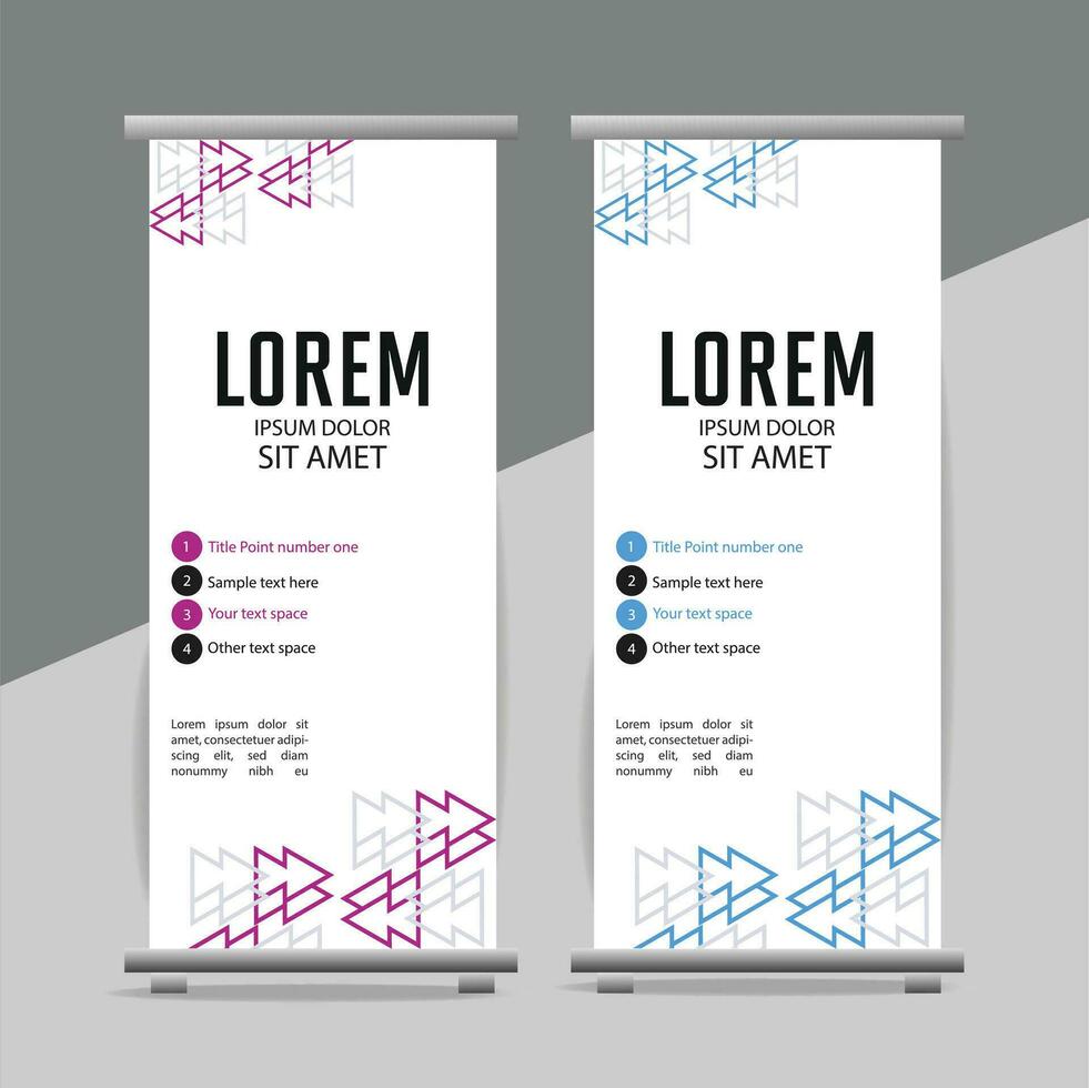 professional business roll up display standee template design vector