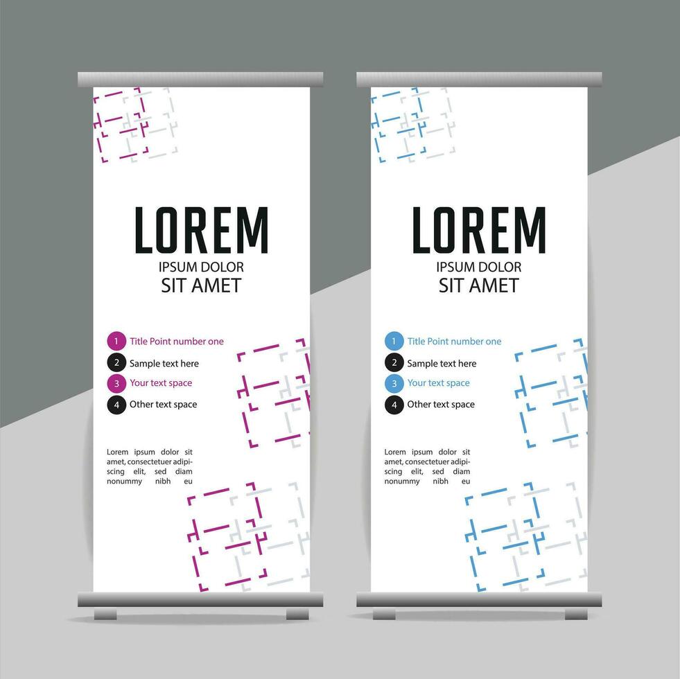 professional business roll up display standee template design vector