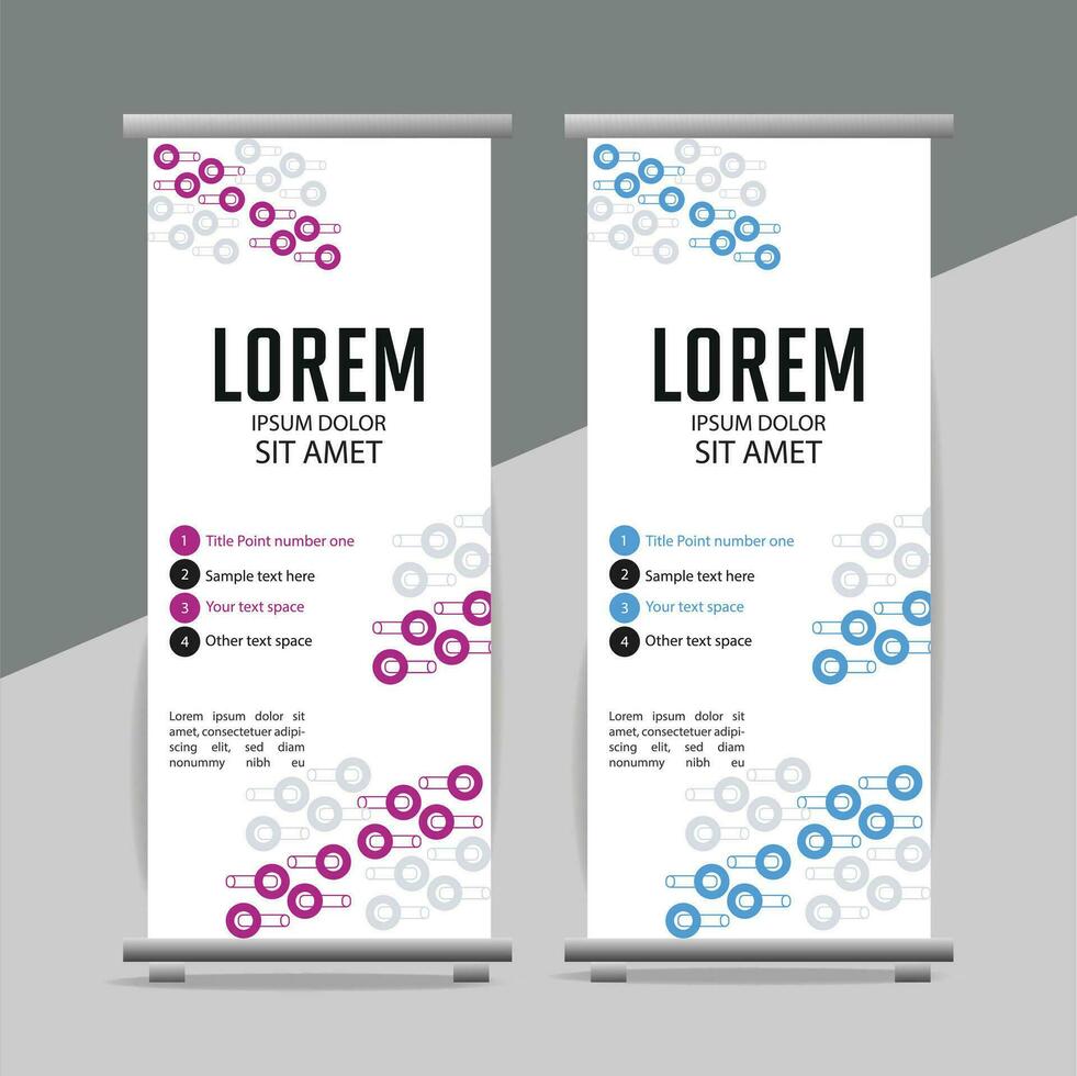 professional business roll up display standee template design vector