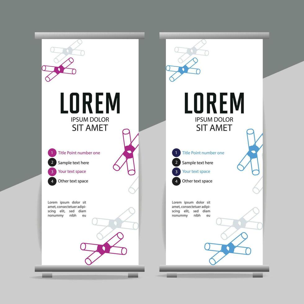 professional business roll up display standee template design vector