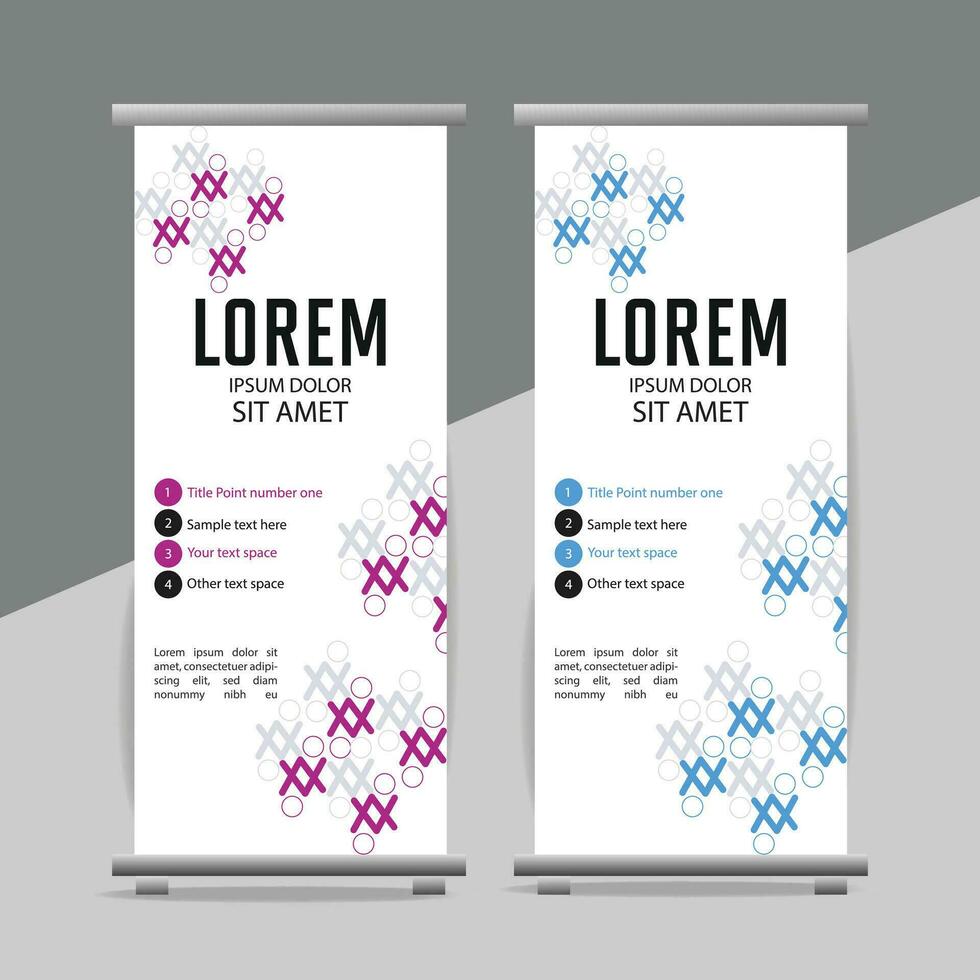 professional business roll up display standee template design vector