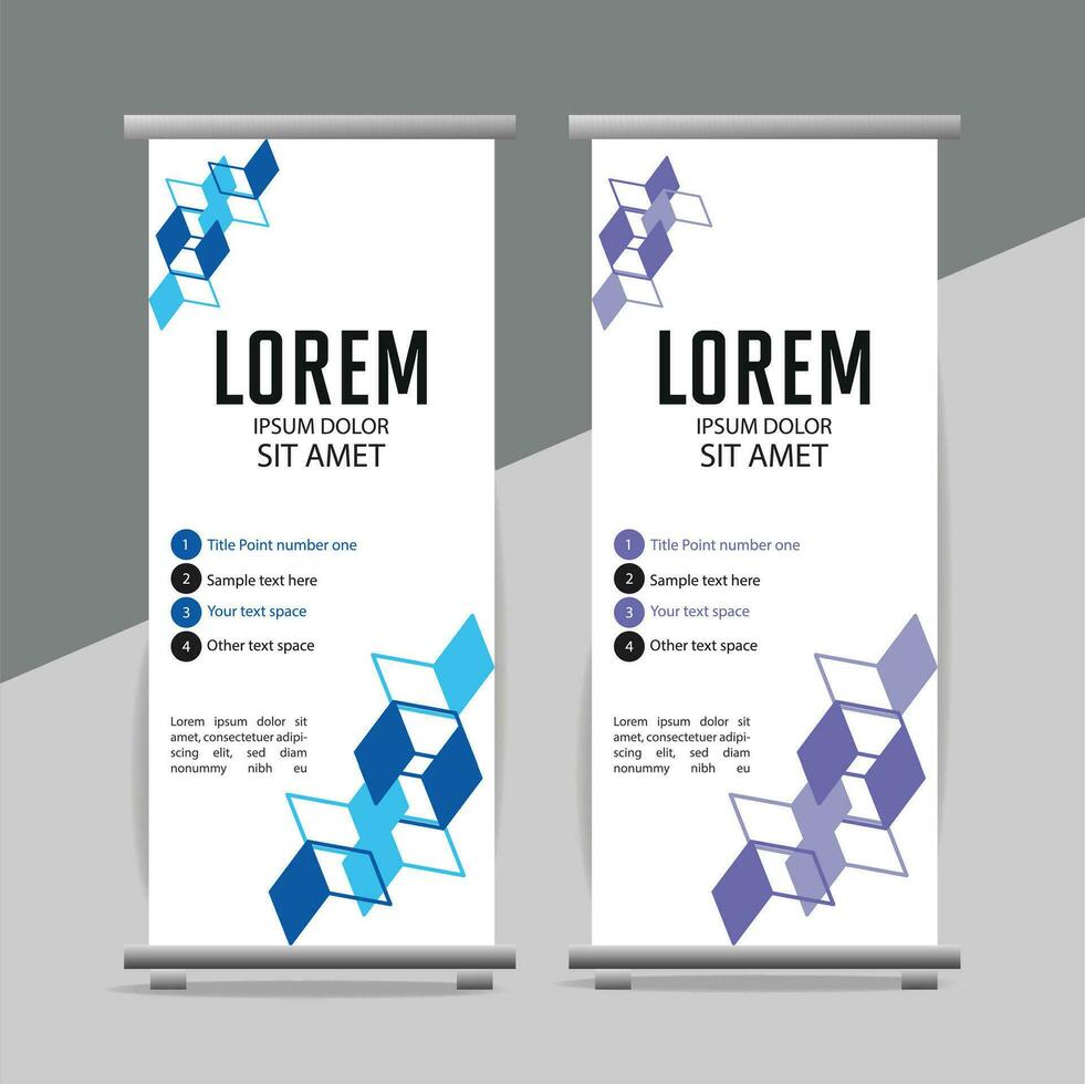 professional business roll up display standee template design vector