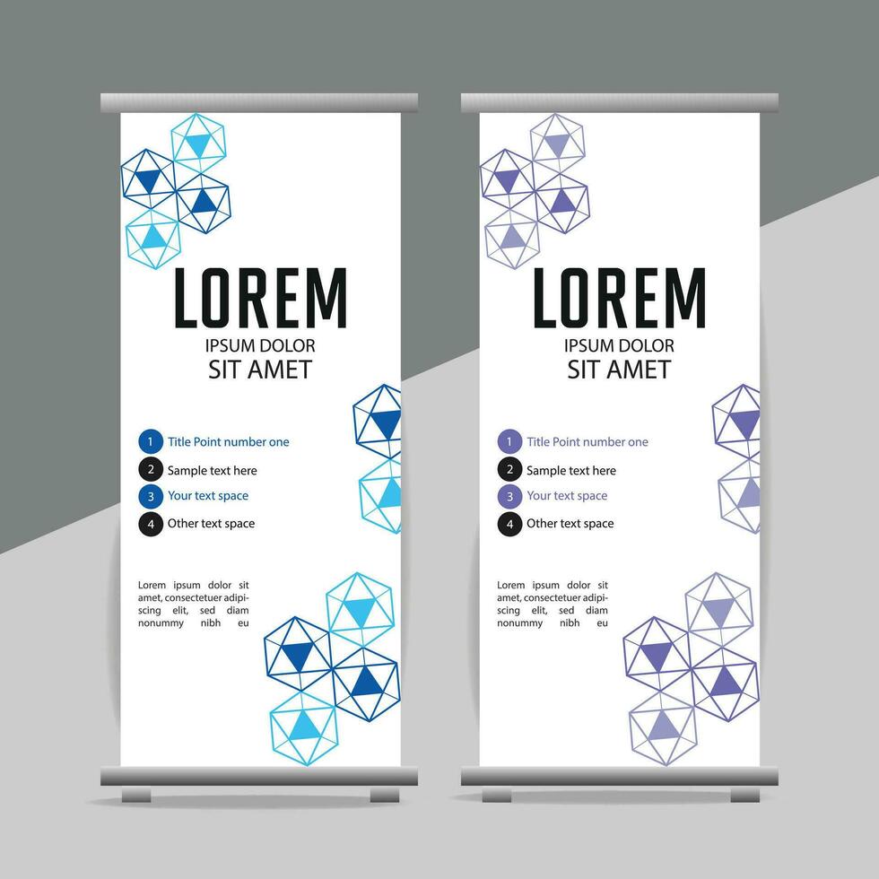 professional business roll up display standee template design vector