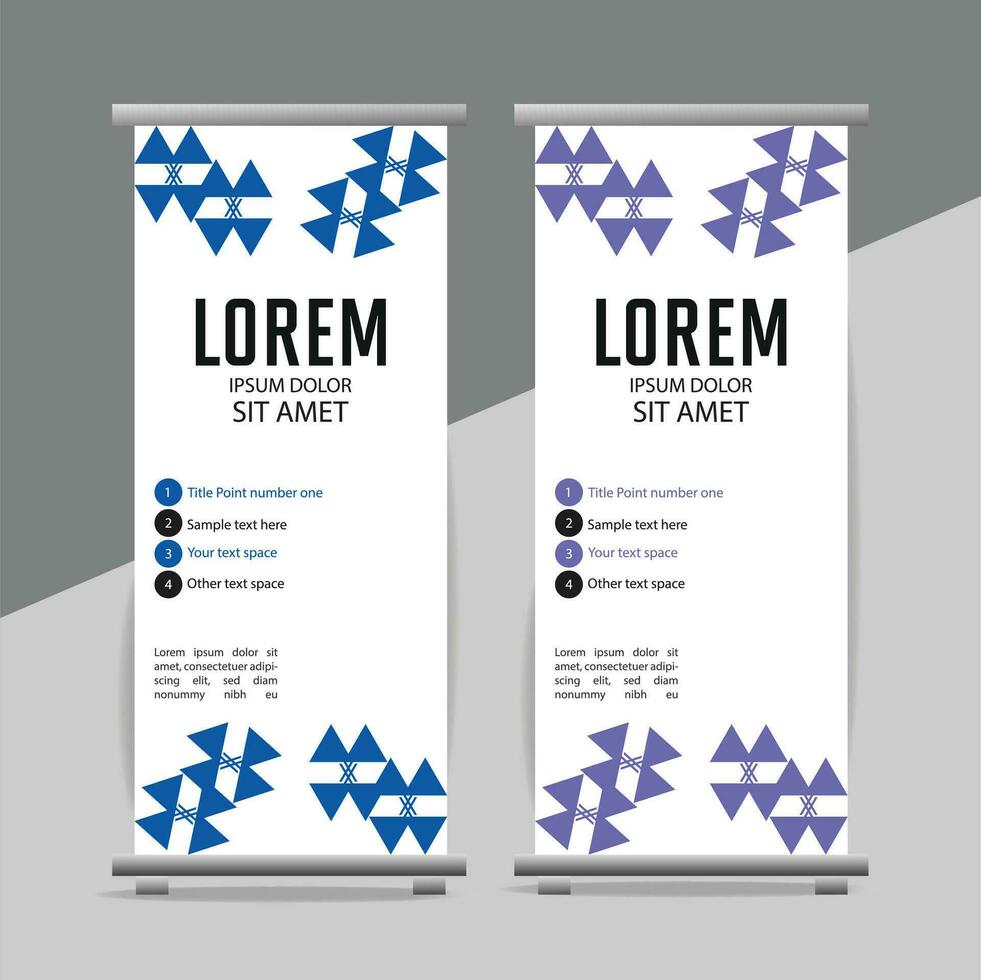 professional business roll up display standee template design vector