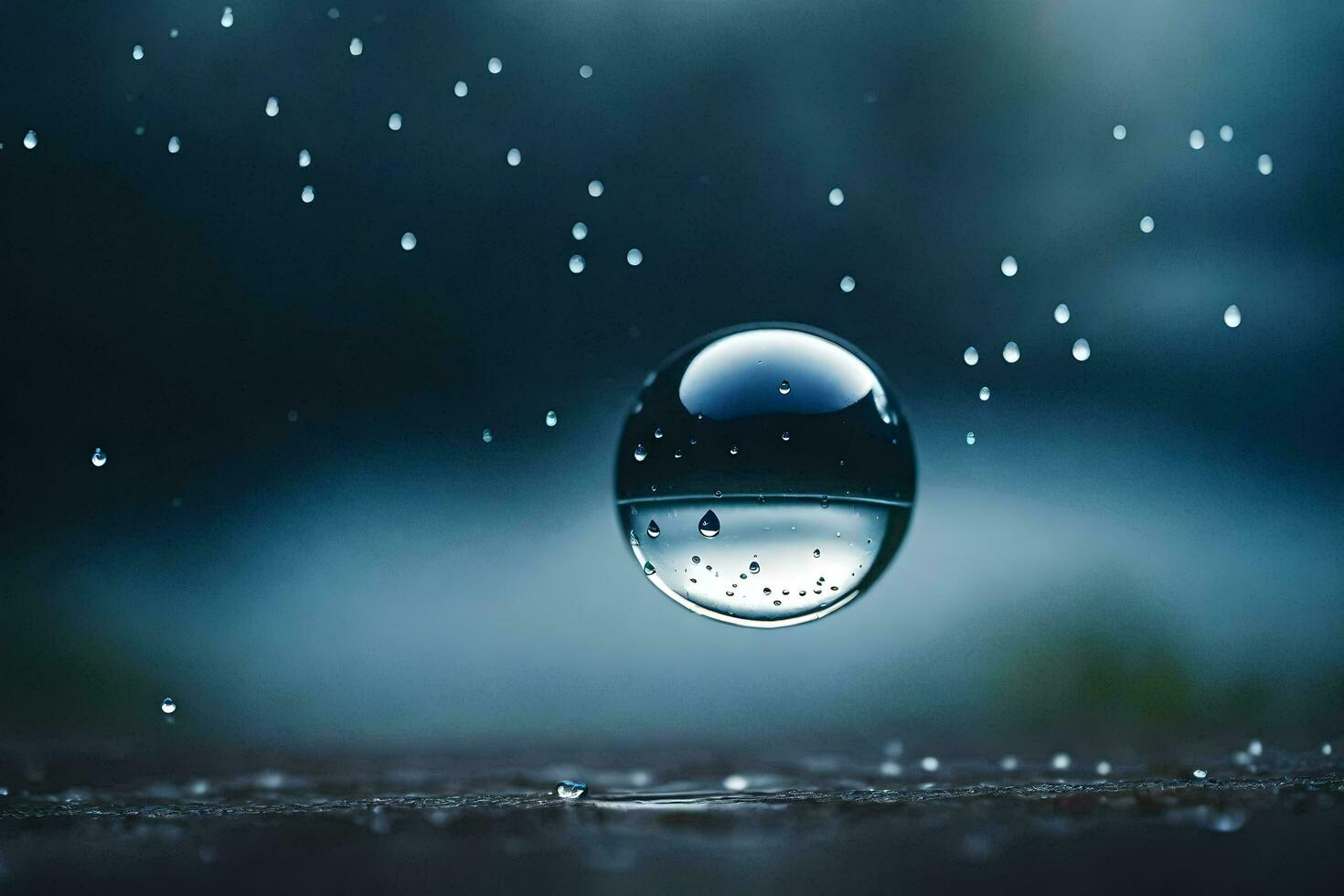 AI generated a drop of water is shown in the rain photo