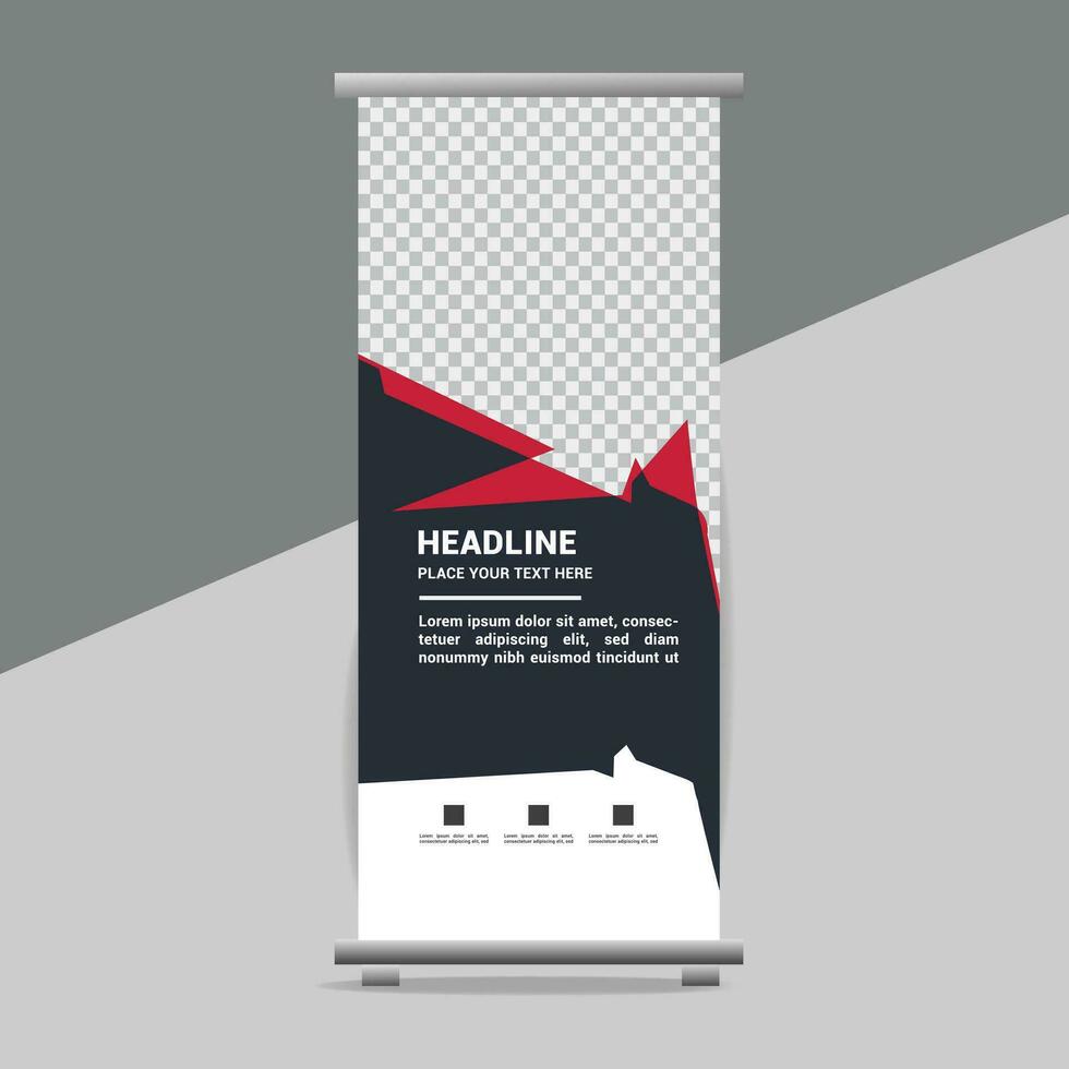 business roll up banner design display standee for presentation purpose vector