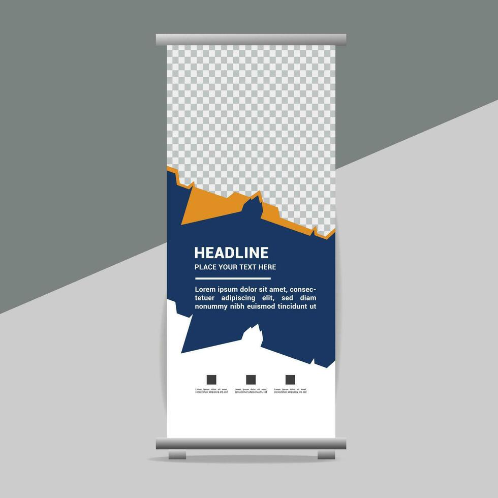 business roll up banner design display standee for presentation purpose vector