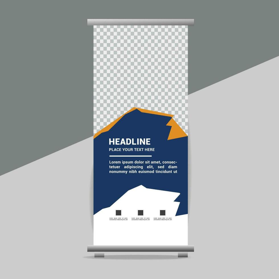 business roll up banner design display standee for presentation purpose vector