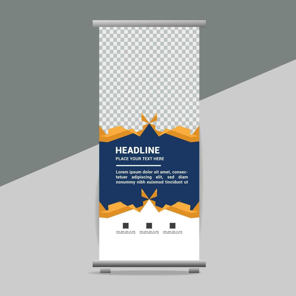 business roll up banner design display standee for presentation purpose vector