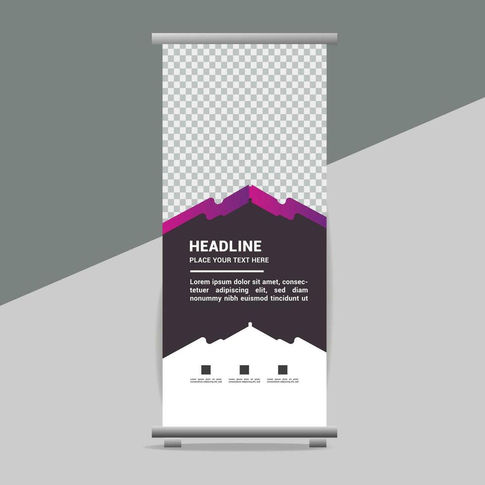 business roll up banner design display standee for presentation purpose vector
