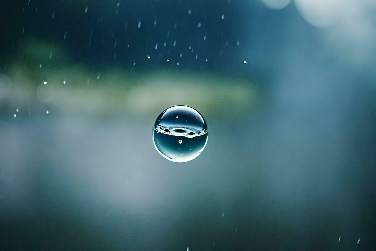 AI generated a drop of water is shown in the rain photo
