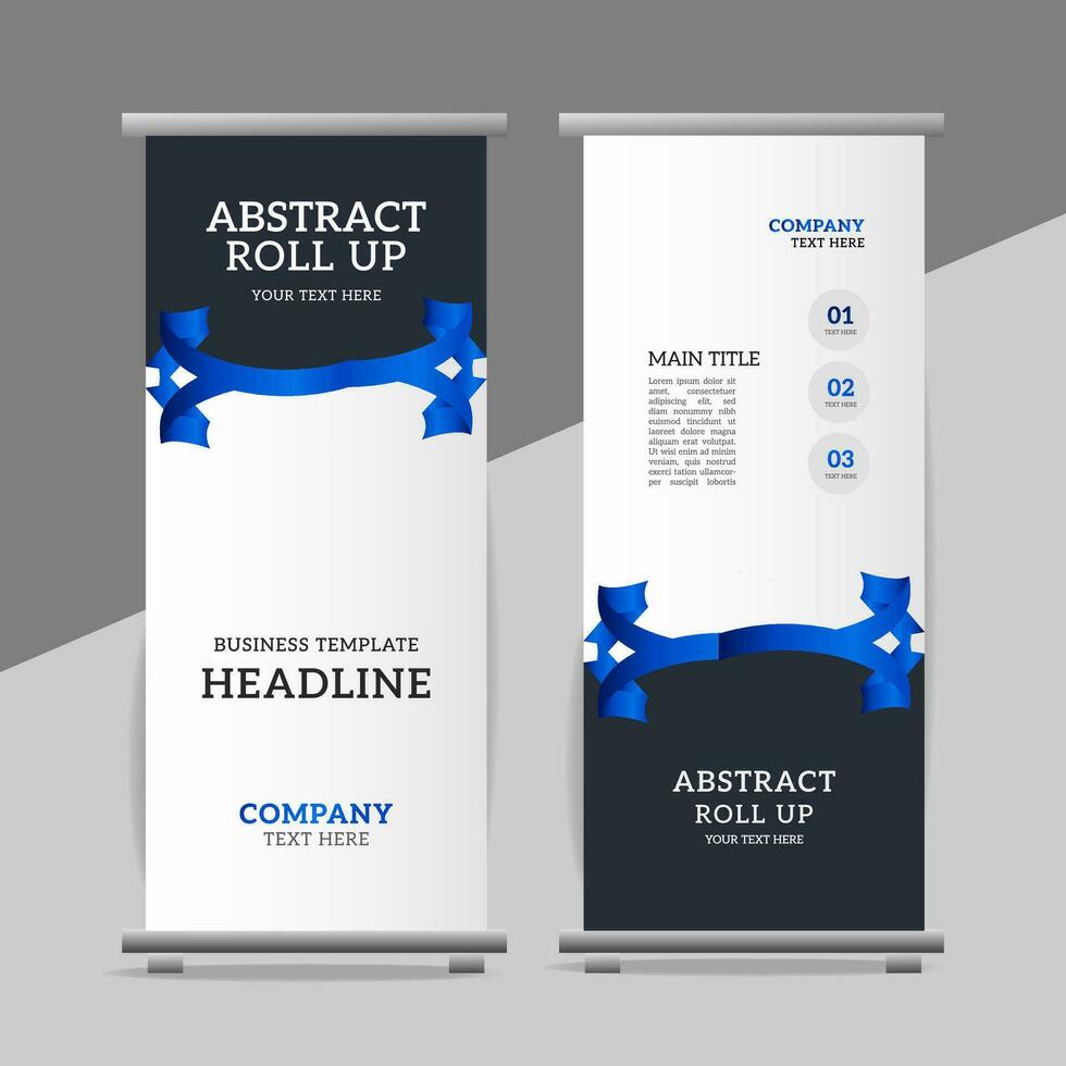 modern roll up banner template with abstract design vector