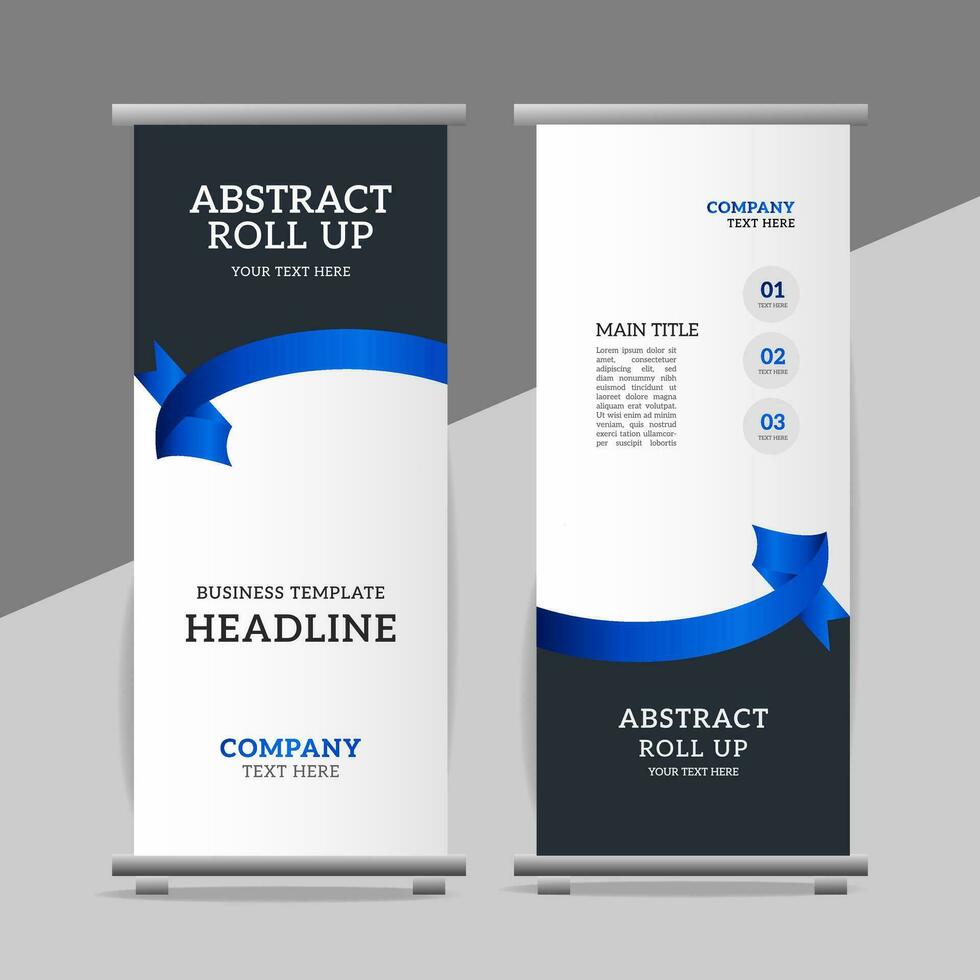 modern roll up banner template with abstract design vector